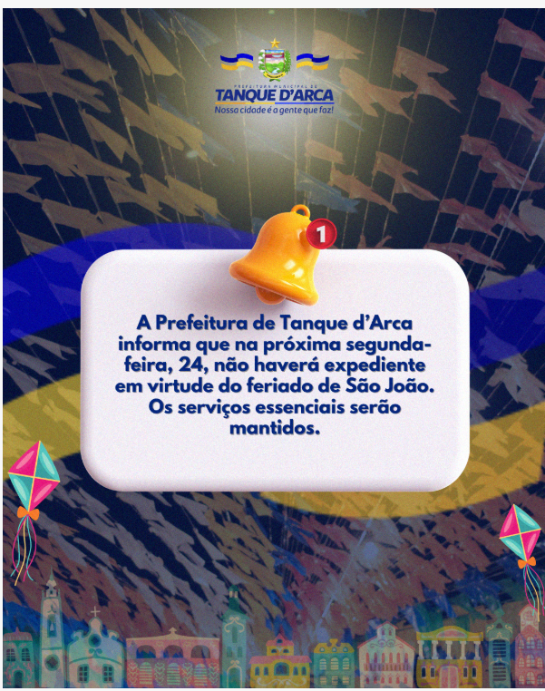 Segunda-feira, 24, é feriado